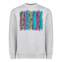 Heather Grey gemstone and pink leopard brushstrok Heavyweight Sweatshirt - AdoDesignShop