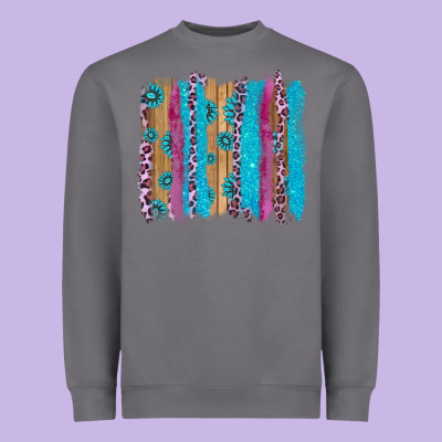 Gemstone And Pink Leopard Brushstrok Heavyweight Sweatshirt Designed By Adodesignshop