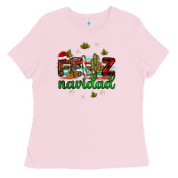 Bubblegum Pink feliz navidad Ladies Tee - JahusDesignShop