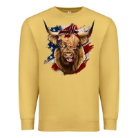 Antique Gold American Highland Cow Premium Sweatshirt - Bettercallsaul