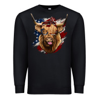 Black American Highland Cow Premium Sweatshirt - Bettercallsaul