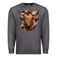 Charcoal Heather American Highland Cow Premium Sweatshirt - Bettercallsaul