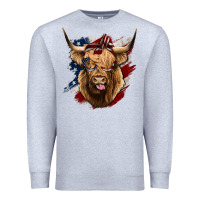 Heather Grey American Highland Cow Premium Sweatshirt - Bettercallsaul