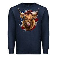 Navy American Highland Cow Premium Sweatshirt - Bettercallsaul