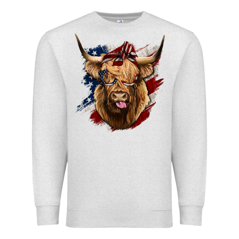 American Highland Cow Premium Sweatshirt by Bettercallsaul | Teevron