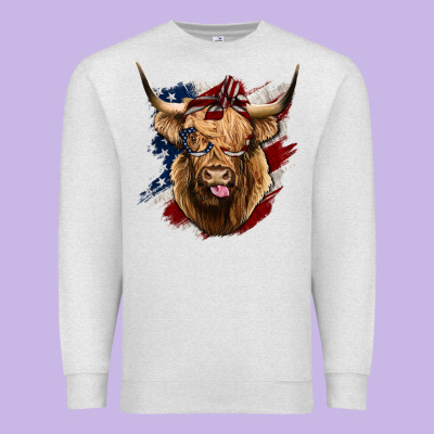American Highland Cow Premium Sweatshirt Designed By Bettercallsaul
