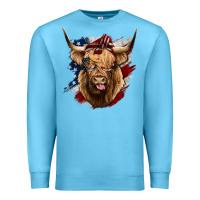Ocean Blue American Highland Cow Premium Sweatshirt - Bettercallsaul