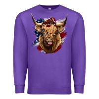Purple American Highland Cow Premium Sweatshirt - Bettercallsaul