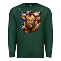 Sports Green American Highland Cow Premium Sweatshirt - Bettercallsaul