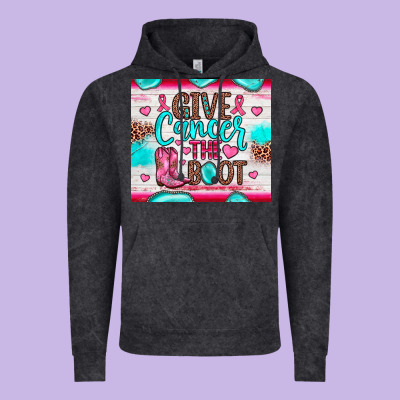 Give Cancer The Boot Vintage Hoodie Designed By Jahusdesignshop