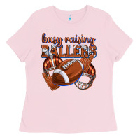 Busy Raising Ballers Football Ladies Tee | Teevron