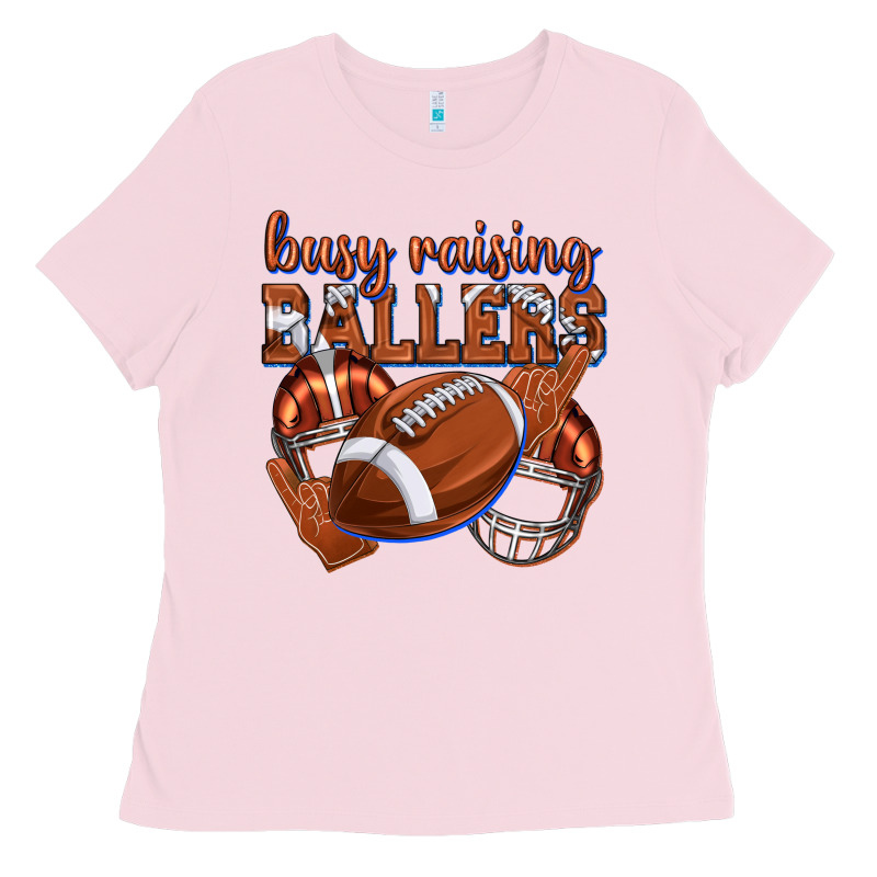 Busy Raising Ballers Football Ladies Tee by texasbilliewilder | Teevron