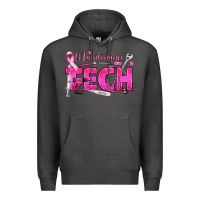 Charcoal Heather Breast Cancer Maintenance Tech Premium Hoodie - texasbilliewilder