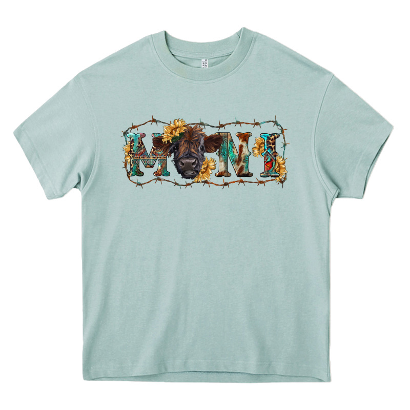 Western Mini Black Highland Calf Heavy Core Tee by RanaPortraitStore | Teevron