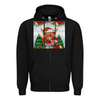 Black christmas cow Zipper Hoodie - MaliasSmallBusiness
