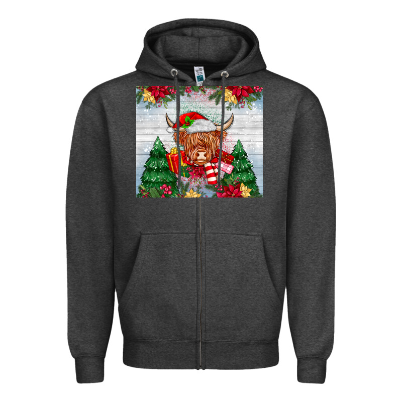 Christmas Cow Zipper Hoodie by MaliasSmallBusiness | Teevron