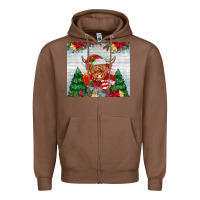 Chestnut christmas cow Zipper Hoodie - MaliasSmallBusiness