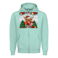Seafoam christmas cow Zipper Hoodie - MaliasSmallBusiness