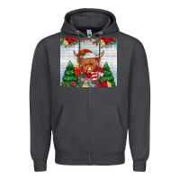 Smoke christmas cow Zipper Hoodie - MaliasSmallBusiness