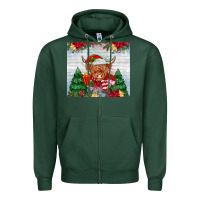 Sports Green christmas cow Zipper Hoodie - MaliasSmallBusiness