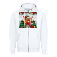 White christmas cow Zipper Hoodie - MaliasSmallBusiness