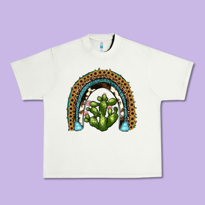 Cactus Rainbow Urban Heavy Tee Designed By Jahusdesignshop