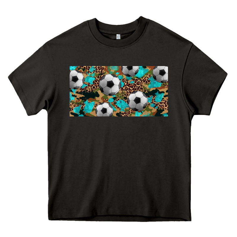 Western Leopard Camouflage Turquoise Soccer Licence Plate Template Heavy Core Tee by Artiststas | Teevron