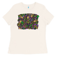 Bone Mardi Gras Fleur De Lis Ladies Tee - RanaPortraitStore