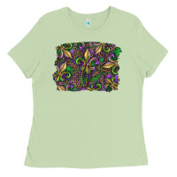 Matcha Mardi Gras Fleur De Lis Ladies Tee - RanaPortraitStore