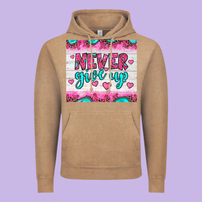 Never Give Up Vintage Hoodie Designed By Jahusdesignshop