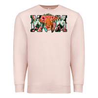 Pale Pink Cowhide Floral Feather Cow Mom Premium Sweatshirt - Bettercallsaul