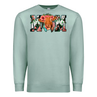 Seafoam Cowhide Floral Feather Cow Mom Premium Sweatshirt - Bettercallsaul