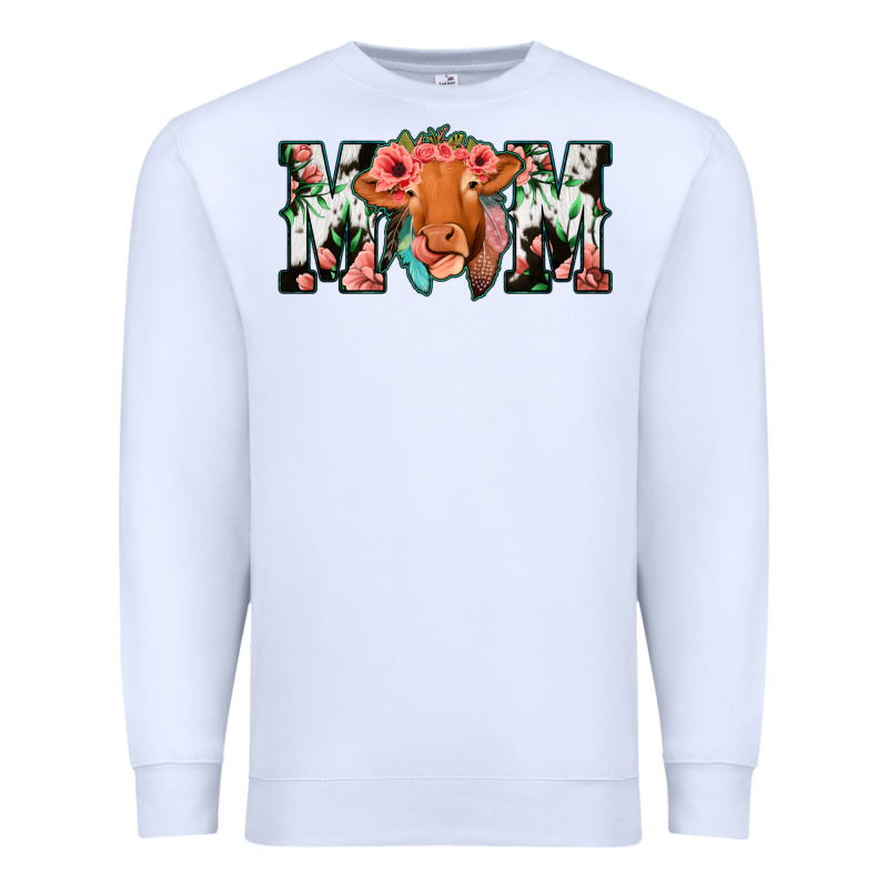 Cowhide Floral Feather Cow Mom Premium Sweatshirt by Bettercallsaul | Teevron