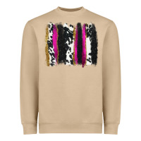 Cow , Yellow And Pink Glitter Brushstrokes Heavyweight Sweatshirt | Teevron