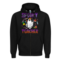 Black spooky teacher Zipper Hoodie - NancyCooperArtShop