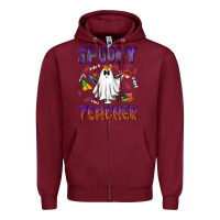 Burgundy spooky teacher Zipper Hoodie - NancyCooperArtShop