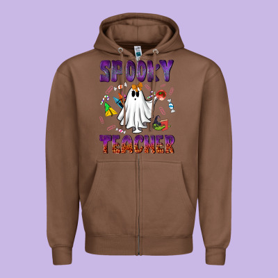 Spooky Teacher Zipper Hoodie Designed By Nancycooperartshop