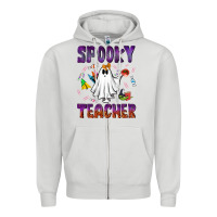 Dove Grey spooky teacher Zipper Hoodie - NancyCooperArtShop