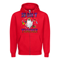 Red spooky teacher Zipper Hoodie - NancyCooperArtShop