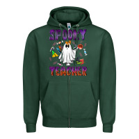 Sports Green spooky teacher Zipper Hoodie - NancyCooperArtShop