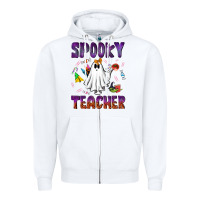 White spooky teacher Zipper Hoodie - NancyCooperArtShop