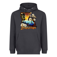 Smoke louisiana  sunset map magnolia Heavyweight Hoodie - BarkalooDesign