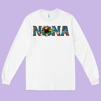 Nana Cowhide Sunflower Long Sleeve Tee Designed By Jasminsmagicworld