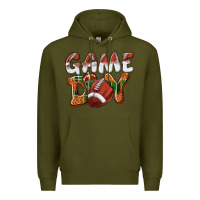 Army Green Game day leopard Football Premium Hoodie - NancyCooperArtShop