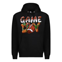 Black Game day leopard Football Premium Hoodie - NancyCooperArtShop