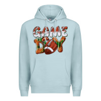 Blue Mist Game day leopard Football Premium Hoodie - NancyCooperArtShop