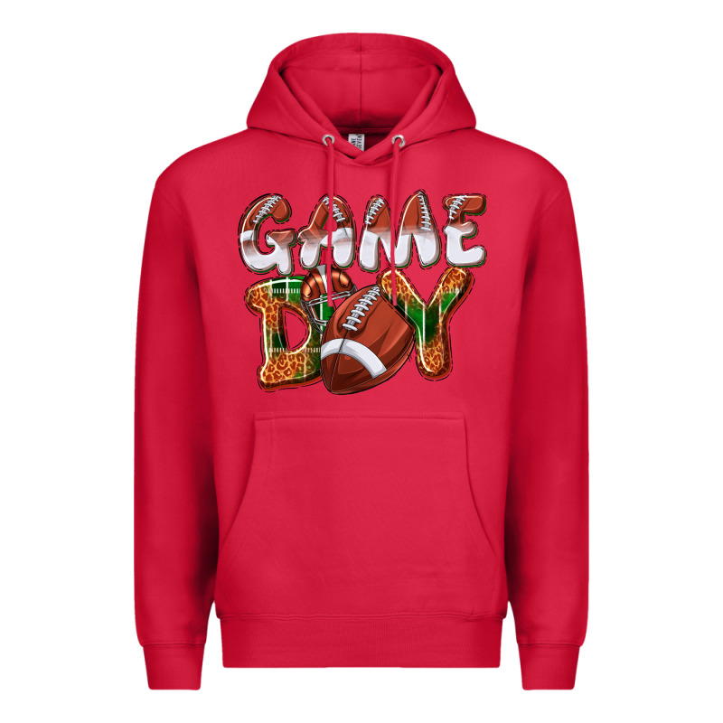 Game Day Leopard Football Premium Hoodie by NancyCooperArtShop | Teevron