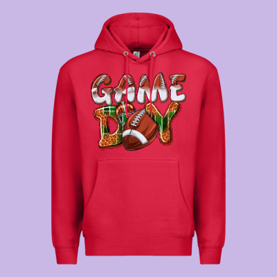 Game Day Leopard Football Premium Hoodie Designed By Nancycooperartshop