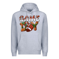 Heather Grey Game day leopard Football Premium Hoodie - NancyCooperArtShop