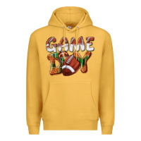 Mustard Game day leopard Football Premium Hoodie - NancyCooperArtShop